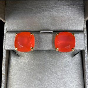 Kate Spade Square Stud Earrings (Coral Pink)